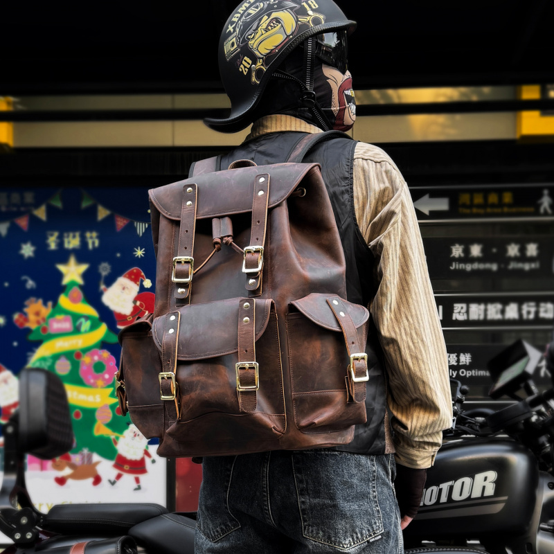 New Arrivals Leather Backpack  - Luxury Bags Vintage のレビューと価格