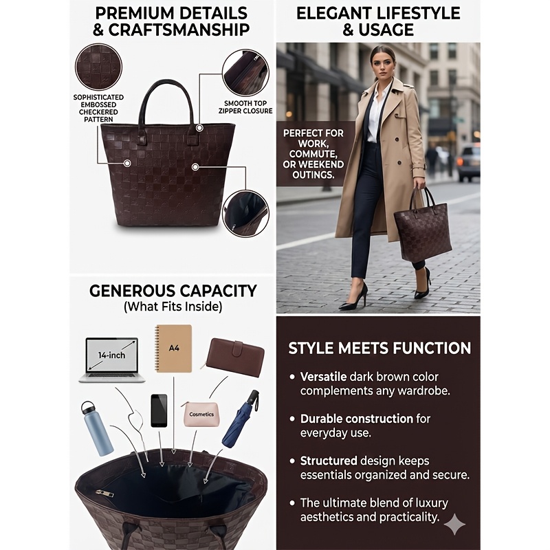 Light Luxury Deep Brown Quilte - Luxury Bags Vintage のレビューと価格