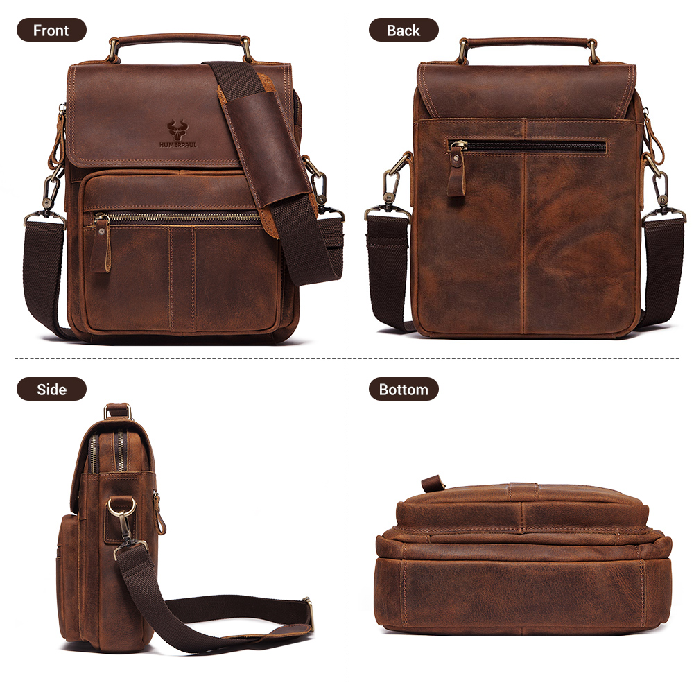 HUMERPAUL Genuine Leather Men' - Luxury Bags Vintage のレビューと価格