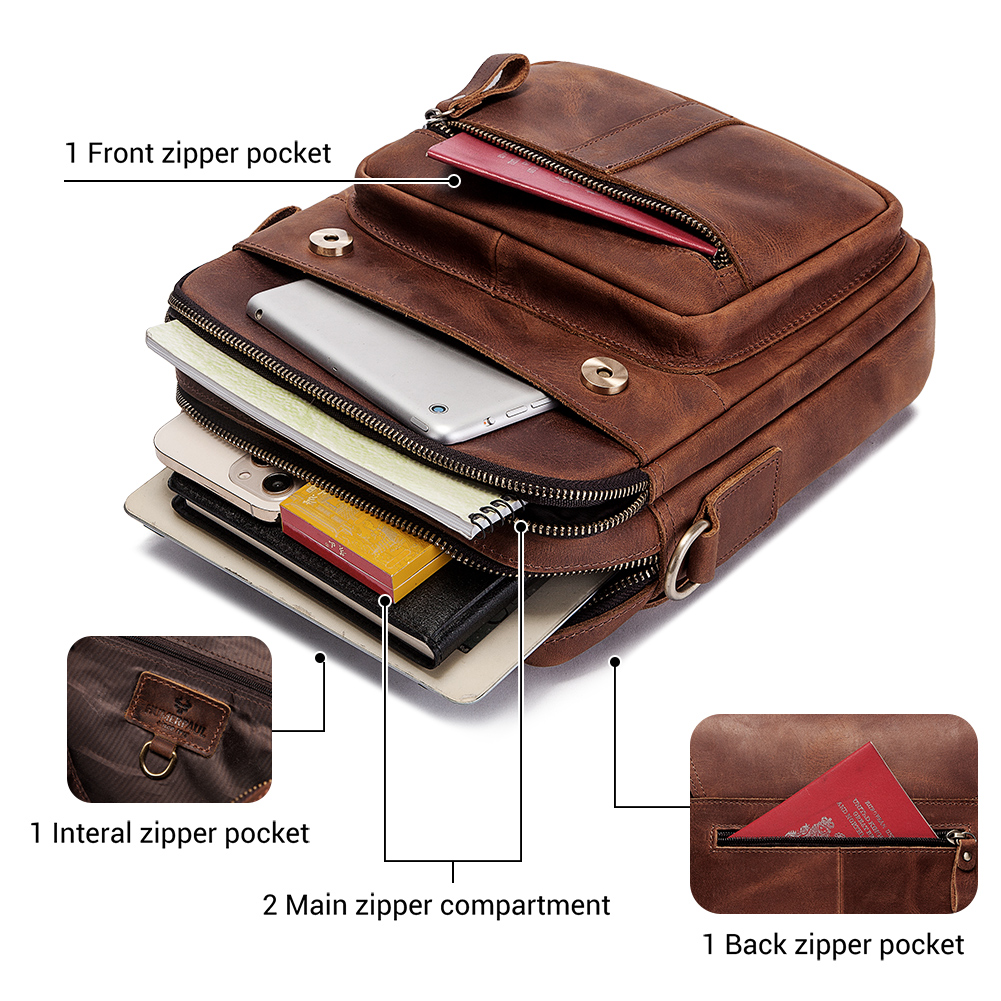 HUMERPAUL Genuine Leather Men' - Luxury Bags Vintage のレビューと価格