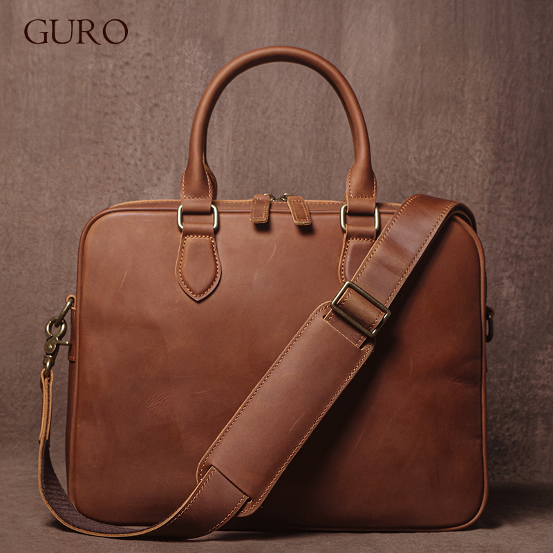 GURO Men Crazy Horse Cowhide B - Luxury Bags Vintage のレビューと価格